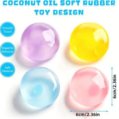 Coconut Oil Stress Ball, Stress Relief Fidgeting, Moldable Slow Rebound, Handmade Squeezing Ball, Squishy Squeeze Fidget, Anxiety Relief Toy, Flexible Sensory Fidget, Fidget Toy, Mellow Squishy, 1 Count